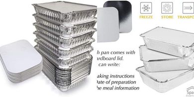 55-Pack Disposable Aluminum Food Containers with Lids
