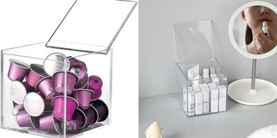 Acrylic Coffee Pod Holder with Lid for Nespresso & K-Cups
