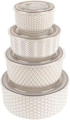 Narbonne Ceramic Nesting Bowls with Lids (4-piece set)
