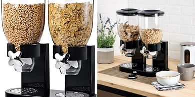 Zevro GAT200 Dual-Control Dry Food Dispenser (Black/Chrome)
