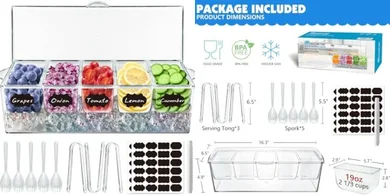 Chilled Condiment & Garnish Server with 5 Compartments