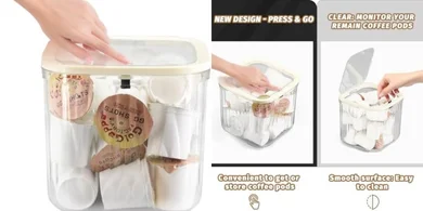 Clear Pop-Up Coffee Pod Organizer for Countertop & Creamer
