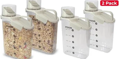 Airtight Food Storage Containers with Pour Spout & Measuring Cup

