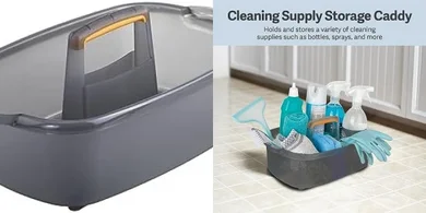 Casabella Gray & Orange Cleaning Caddy with Handle (1.85 Gallon)