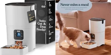 Smart Automatic Pet Feeder with LCD Display & Portion Control