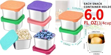 Stackable Stainless Steel Snack Containers for Kids
