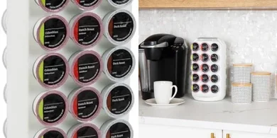 White Coffee Pod Carousel: 30-Pod Countertop Organizer