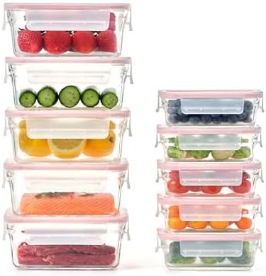 GLASSLOCK Meal Prep Set: 10 airtight, dishwasher-safe containers