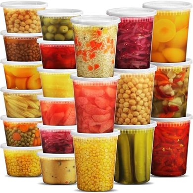 JoyServe Deli Containers: 48 Sets (24 qt, 24 pt), BPA-Free, Microwave & Dishwasher Safe