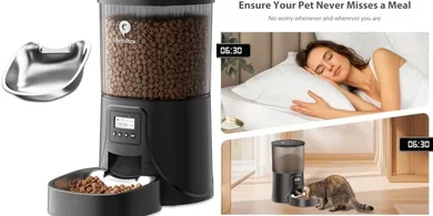 Automatic Pet Feeder: Programmable, 4L, Dual Power, Easy Setup