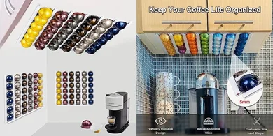 Nespresso & K-Cup Pod Organizer: Wall-Mount or Under-Cabinet Storage