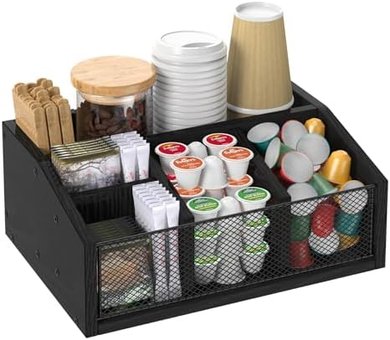 Coffee & Tea Station Organizer with 5 Compartments