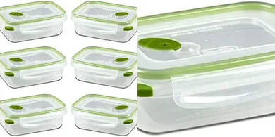 Sterilite Ultra Seal 3.1 Cup Rectangular Food Container, Clear Green
