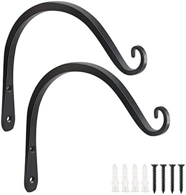 Black Hanging Plant & Feeder Hooks (2-pack, 8-inch)