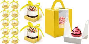 4-Pack Yellow Cupcake Carrier: The Perfect Treat Transporter