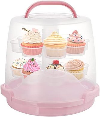 Dicunoy 3-Tier Portable Cake & Cupcake Carrier with Lid
