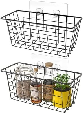 MaraFansie Adhesive Kitchen & Bathroom Hanging Baskets (2-Pack)
